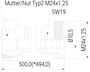 Grundelement L=500 (2-GE-500) technische Zeichnung Seitenansicht
