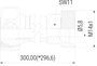 Grundelement L=300,0 (1-GE-300) technische Zeichnung Seitenansicht