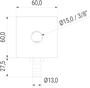 Magnetfuß G3/8"(MAG-BL-38) technische Zeichnung Frontansicht