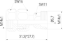 Zwischenelement mit fester Position / Schnellkupplung (1-FP) technische Zeichnung Seitenansicht