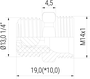 Adapterstück mit Rückschlagventil G1/4" (1-AD-RSV-14) technische Zeichnung Seitenansicht