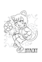 【無料ぬりえ用線画イラスト】二次創作（デジタル練習用イラスト）／サッカー女子にゃっきい（しまじろうのわお！）