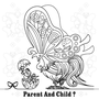 【無料ぬりえ用線画イラスト】PARENT AND CHILD？（remake）