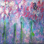 Flower love II, Acryl auf Leinwand, 20x20x2 cm, 2020, 110 €