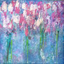 Flower love I, Acryl auf Leinwand, 20x20x2 cm, 2020, 110 €