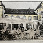 "Hist. Rathaus Merzig",Radierung auf Büttenpapier, Heliogravüre, Kaltnadel, koloriert,  30 x 20 cm