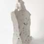 Figure traces 1 / H 47 cm / fired white clay