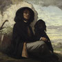 Courbet with a Black Dog (French - Courbet au chien noir) is an 1842 painting by Gustave Courbet, retouched by the artist in 1844. It is now in the Petit Palais in Paris