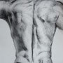 Kohle auf Papier 29x41cm-2016-Studie - Halbakt - Torso/Rückendarstellung - ausgestellt im Rahmen der Tagung bildender Künstler, Thema: Nähe, Blöße und Enthüllung - X