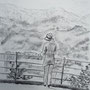 Frau auf einer Anhöhe in San Sebastian -  31x36cm  2016   