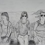 Drei Frauen in San Sebastian - 39x31cm   2016   
