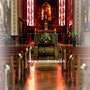 Kirchendekoration mit Banksträusschen