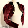 My Oppa Bolero velours rouge burlesque costume veste steampunk doré boutons, veston jacket