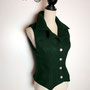 My Oppa gilet laine Bolero avec col, veste steampunk vert, veston jacket victorien amazone cavaliere, retro victorian, mariage cérémonie
