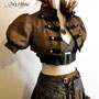 My Oppa Bolero doré plume costume spectacle militaire veste steampunk doré boutons, veston jacket