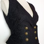 My Oppa gilet Bolero veste steampunk double boutonnage noir gothique, veston jacket victorien amazone cavaliere, gothic victorian