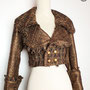 My Oppa veste doré élégant boléro jacket, grand col steampunk cavalière amazone cérémonie mariage