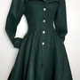 My Oppa manteau retro vert feu follet laine, boheme mariage cérémonie steampunk boutons, coat jacket victorien fantastic grand col victorian