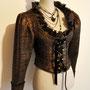 My Oppa Bolero veste steampunk doré boutons, veston jacket victorien mariage