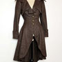 My Oppa manteau retro marron sorcière laine boho, boheme mariage cérémonie steampunk boutons, coat jacket victorien fantastic grand col