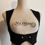 My Oppa gilet Bolero veste steampunk sous poitrine noir barman boutons, veston jacket harnais