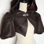 My Oppa gilet Bolero veste steampunk marron crochet capuche, veston jacket victorien medieval sorcière fantastic, retro 