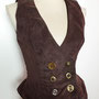 My Oppa gilet Bolero veste steampunk double boutonnage marron gothique, veston jacket victorien amazone cavaliere, gothic victorian chapelier