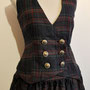 My Oppa gilet Bolero veste steampunk tartan boutons, veston jacket victorien amazone cavaliere