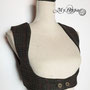 My Oppa gilet Bolero veste steampunk sous poitrine marron barman boutons, veston jacket harnais