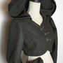 My Oppa gilet Bolero veste steampunk vert boheme boho boutons, veston jacket victorien capuche, sorcière medieval, fantastic ethnic
