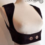 My Oppa gilet Bolero veste steampunk sous poitrine noir boutons, veston jacket harnais