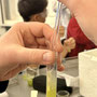 Laborarbeiten mit Reagenzglas