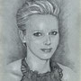 CHARLENE DI MONACO, by A.Molino. Pencil on blue-grey paper, 2014. Price: 5.000 € (taxes and Vat included).