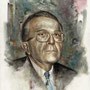 GIULIO ANDREOTTI, di A.Molino. Olio su tela, 1995