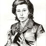 LETIZIA MORATTI, by A.Molino. Pen & ink on paper, 2008. Price: 5.000 € (taxes and Vat included). 