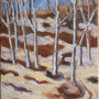 "Edge of Wood", oil on canvas, 12"x9", 2008. SOLD.