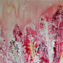 "Red Dandelion #1", acrylic and nature print on canvas, 18"x36", 2005. Artist's Collection.
