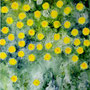 "Victorious Dandelion" (Diptych), acrylic and nature print on canvas, total 20"x32", 2005. NFS