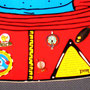 Gagarin stickpins, 10 enamel-silver stick-pins ond cardboard, detail
