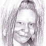 "Whoopi Goldberg"  Schnellportrait mit Graphitstift auf DINA 3 Zeichenkarton