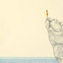 Mutprobe/ 2025/ oil, pencil and watercolor on paper/ 30x24cm
