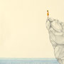 Mutprobe/ 2025/ oil, pencil and watercolor on paper/ 30x24cm