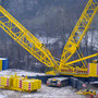 Poya Bridge worksite, Welti-Furrer crane, in 2013, Fribourg - Switzerland -