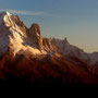 The Verte peak, the Dru and the Mont Blanc - France -