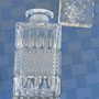 Elegant Bohemian Czechoslovakia crystal square decanter