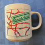 Early 80’s ceramic mug cup with the funny phrase «I survived! Los Angeles Freeways 1984» 