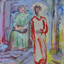 Ponzio Pilato e Gesù, olio (30x40)