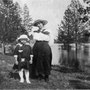 Vivian & Violet Johnson near Upriver Dam, 1917 (notice the trees in the river!)