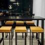 Hochtisch Salt mit Barhocker Kubo schwarz-samtgold