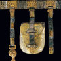 Ceinture (argent doré et filigranes) (VIII-XIIème s ap J.C.), trouvé lors de la fouille de la tombe de la Princesse de Chen (Chine) en1986 et conservée à l’Institute of Cultural Heritage and Archaeology, Mongolie Intérieure (Chine)